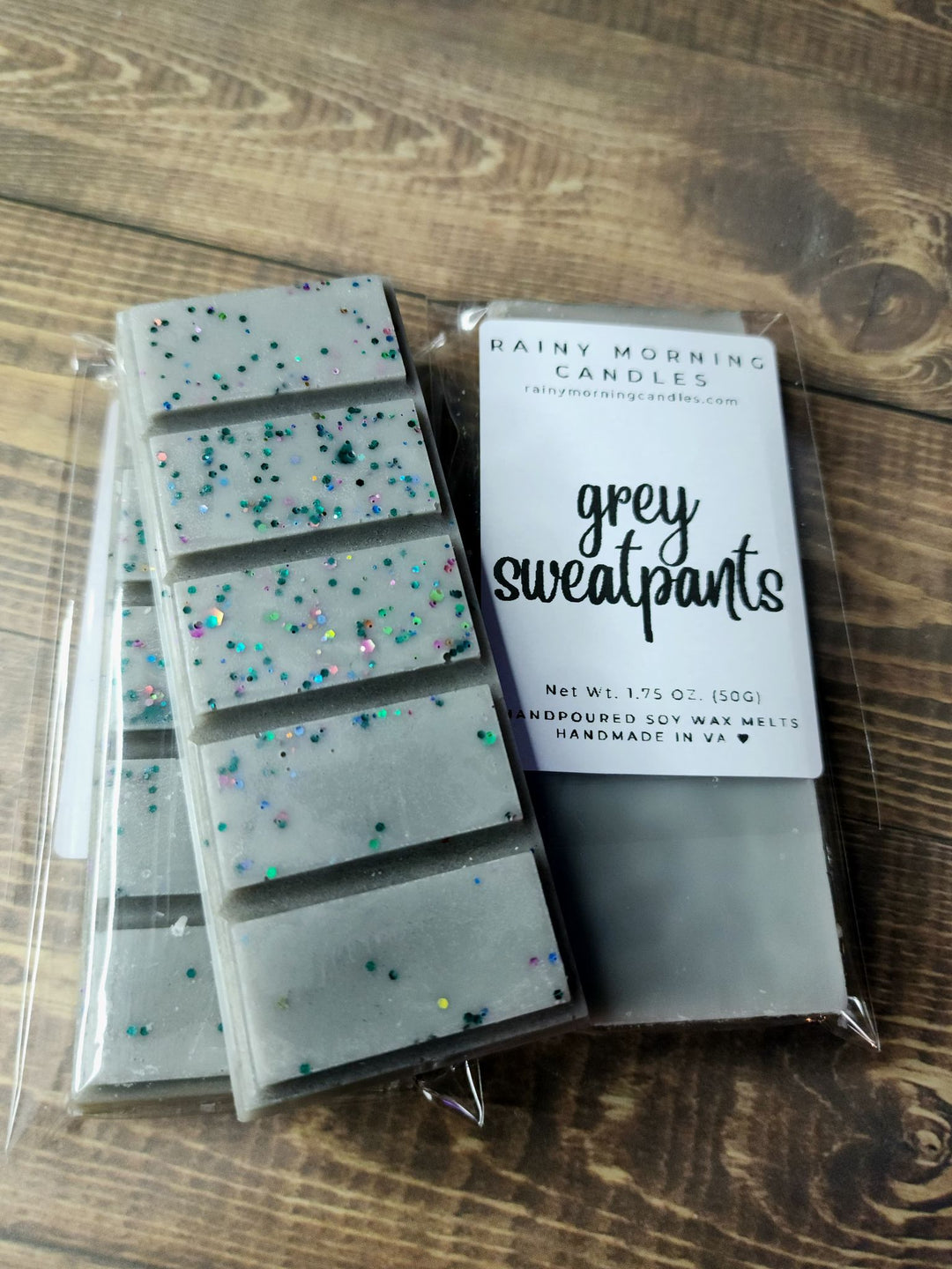 Grey Sweatpants Wax Melts - Cozy Scented Home Fragrance by Rainy Morning Candles