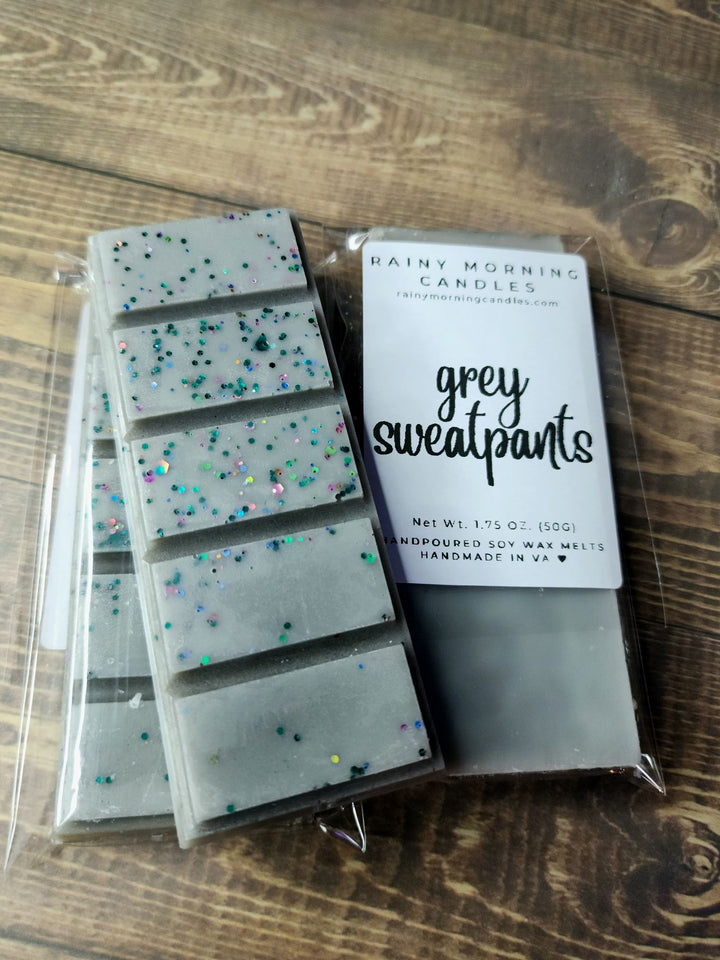 Grey Sweatpants Wax Melts - Cozy Scented Home Fragrance by Rainy Morning Candles