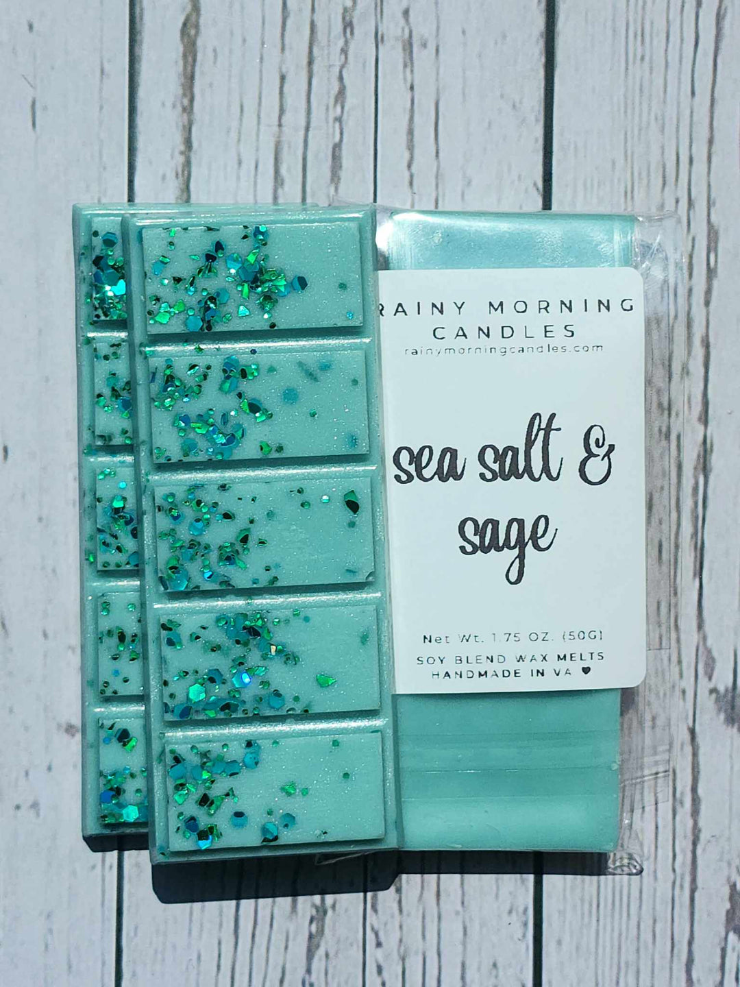 Sea Salt Sage Wax Melts for Refreshing Aromatherapy by Rainy Morning Candles