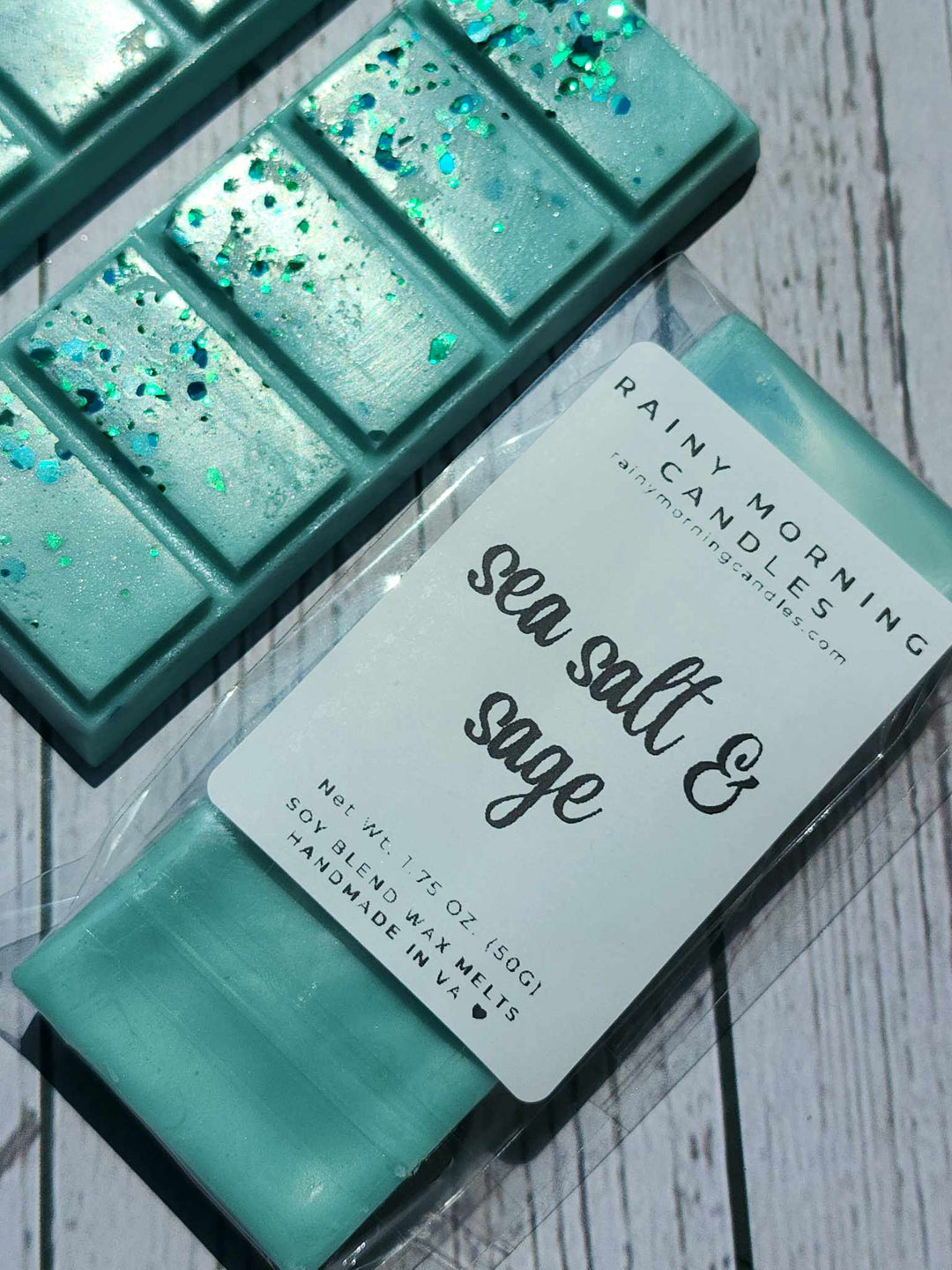 Sea Salt Sage Wax Melts for Refreshing Aromatherapy by Rainy Morning Candles