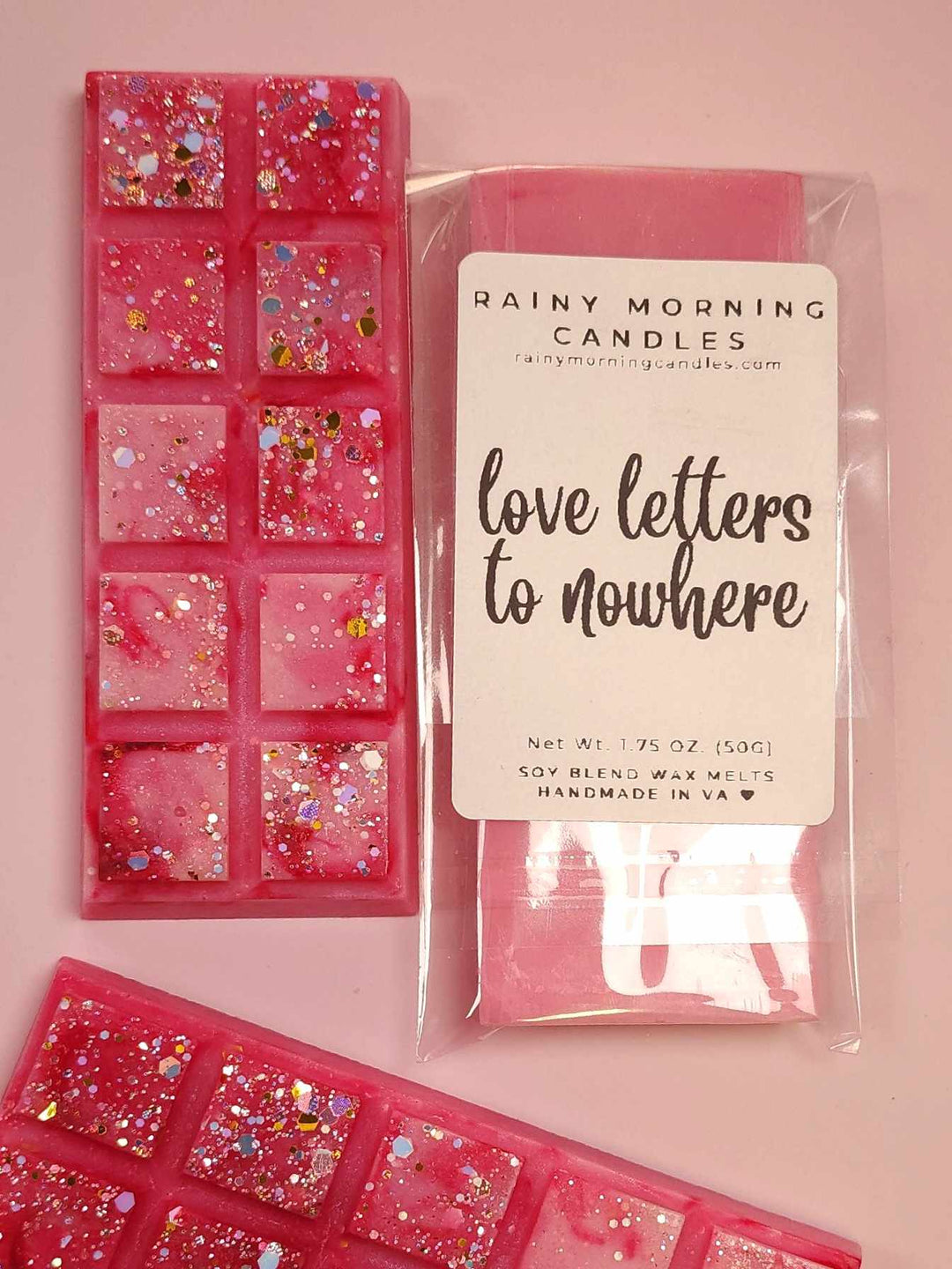 Love Letter to Nowhere Pink Sugar Wax Melts - Indulge in Sweet Aromatic Bliss by Rainy Morning Candles