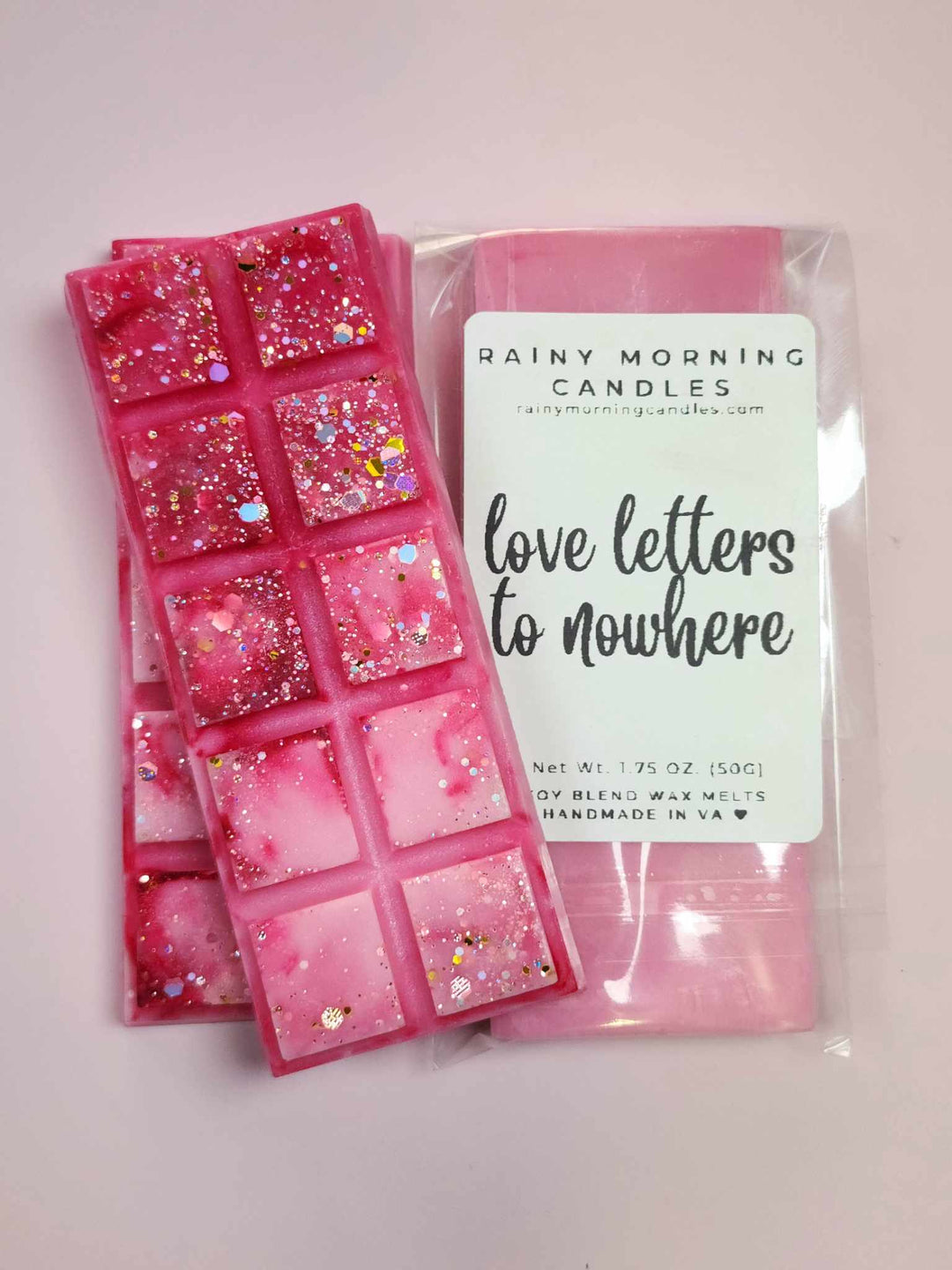 Love Letter to Nowhere Pink Sugar Wax Melts - Indulge in Sweet Aromatic Bliss by Rainy Morning Candles