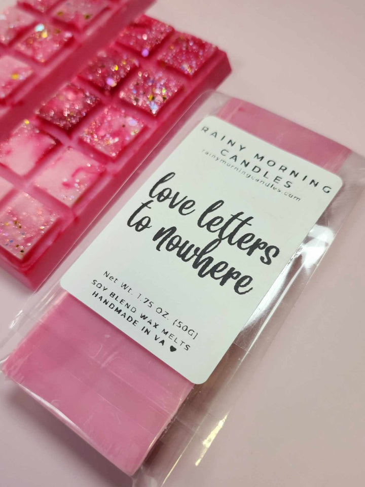 Love Letter to Nowhere Pink Sugar Wax Melts - Indulge in Sweet Aromatic Bliss by Rainy Morning Candles