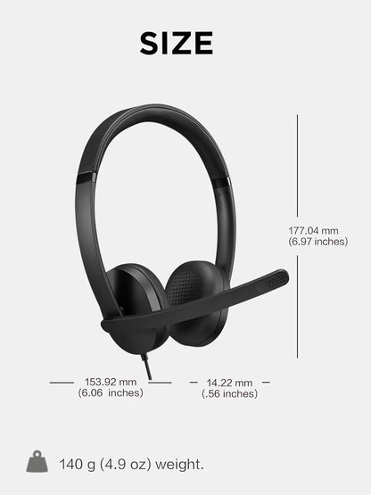 Lenovo 115 USB-A/USB-C Wired Stereo Headset – Lightweight, Noise-Cancelling, in-Line Control Box, USB-A to USB-C Adapter, Over-Ear Design, Headset with Mic for PC and Laptop, Black - Deeunta Domain