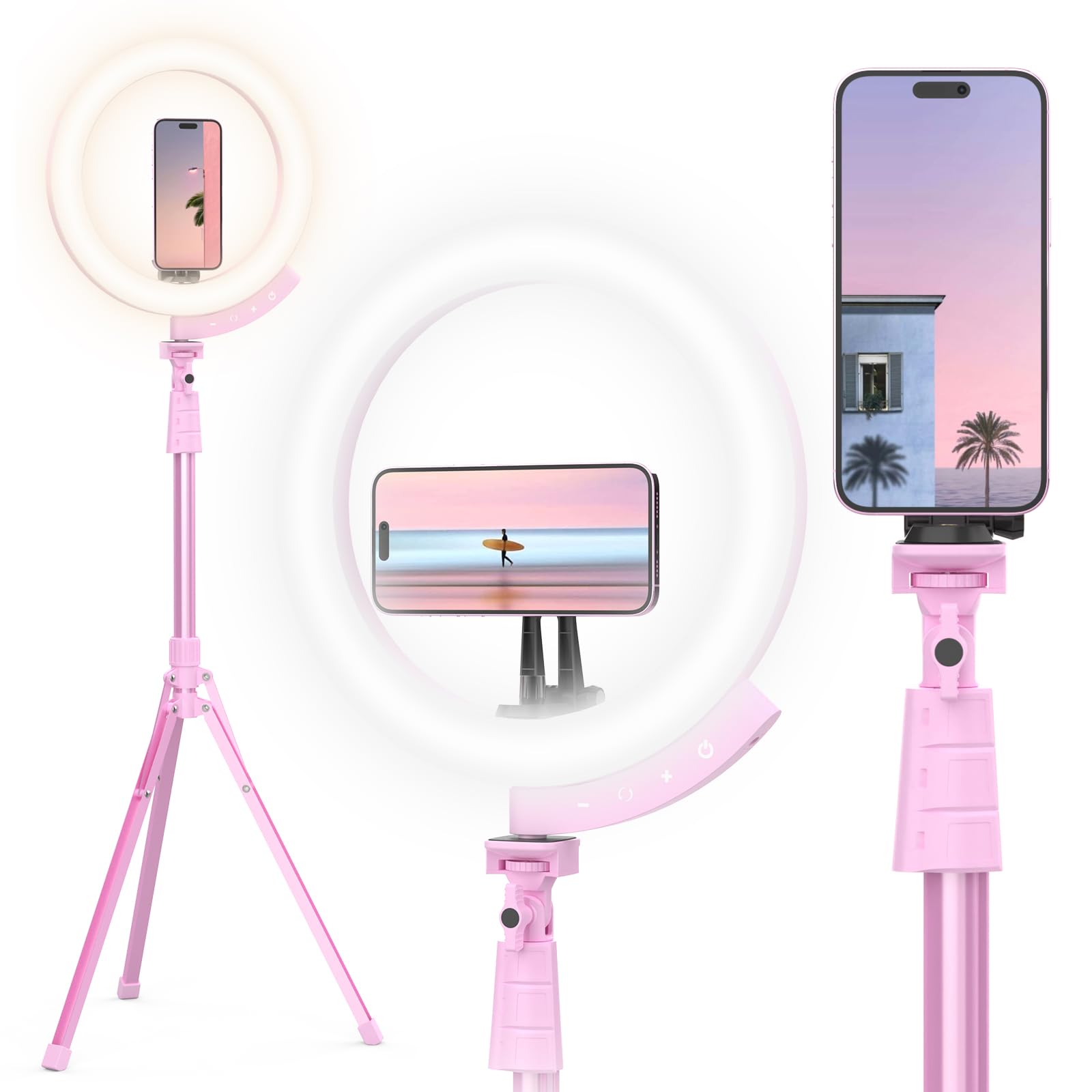 UBeesize 12'' LED RGB Ring Light with 62'' Tripod Stand, Selfie Ring Light for Video Recording, Live Streaming, TikTok & YouTube, Compatible with iPhone & Android - Deeunta Domain