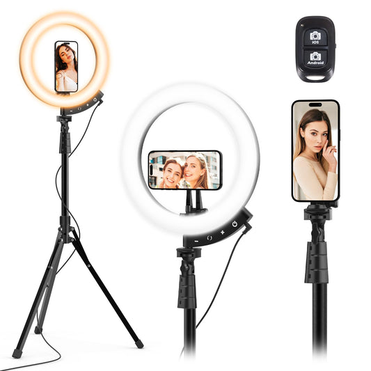 UBeesize 12'' LED RGB Ring Light with 62'' Tripod Stand, Selfie Ring Light for Video Recording, Live Streaming, TikTok & YouTube, Compatible with iPhone & Android - Deeunta Domain