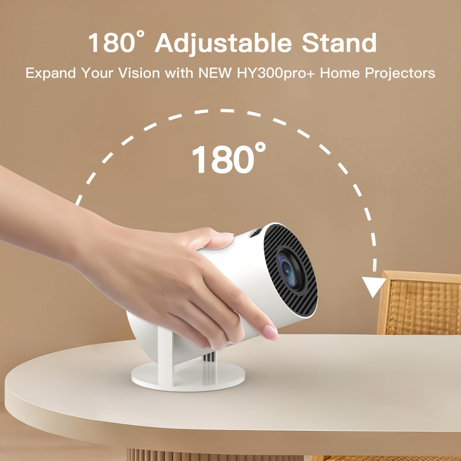 [Built-in Apps & 2026 Upgraded] Mini Projector with Wi-Fi 6 & Bluetooth 5.4, 1080P 4K Support Full HD, Auto Keystone 360° Portable Home Cinema Smart Projector for iOS/Android X1 - Deeunta Domain