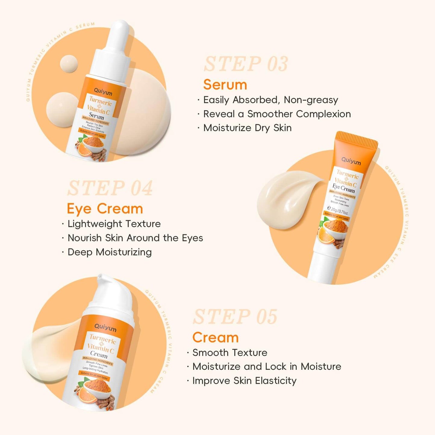 QUIYUM Skin Care Set, Turmeric Vitamin C Skincare 7PCS - Facial Skin Care Routine Kit for Women, Dark Spot Remover for Face, Reduce Acne, Oil Control, Deep Clean, Birthday Mother's Day Gifts Sets - Deeunta Domain