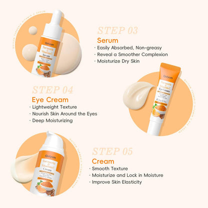 QUIYUM Skin Care Set, Turmeric Vitamin C Skincare 7PCS - Facial Skin Care Routine Kit for Women, Dark Spot Remover for Face, Reduce Acne, Oil Control, Deep Clean, Birthday Mother's Day Gifts Sets - Deeunta Domain