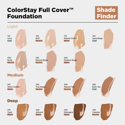 Revlon ColorStay Full Cover Longwear Matte Foundation, Heat & Sweat Resistant Lightweight Face Makeup, Caramel (425), 1.0 oz - Deeunta Domain