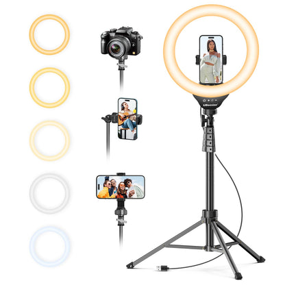 UBeesize 12'' LED RGB Ring Light with 62'' Tripod Stand, Selfie Ring Light for Video Recording, Live Streaming, TikTok & YouTube, Compatible with iPhone & Android - Deeunta Domain