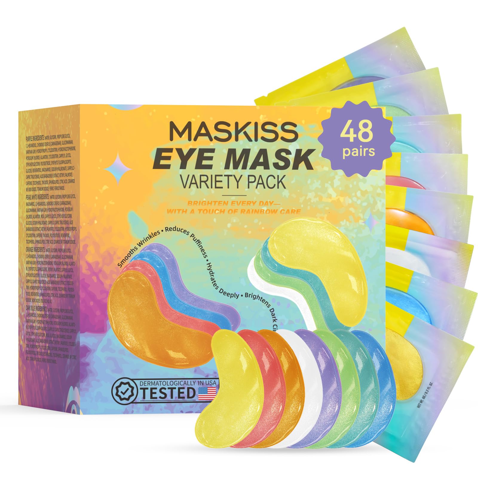 Maskiss 24k Gold Under Eye Patches (50 Pairs), eye mask, Collagen Skin Care Products, Eye Patches for Puffy Eyes, eye masks for dark circles and puffiness - Deeunta Domain
