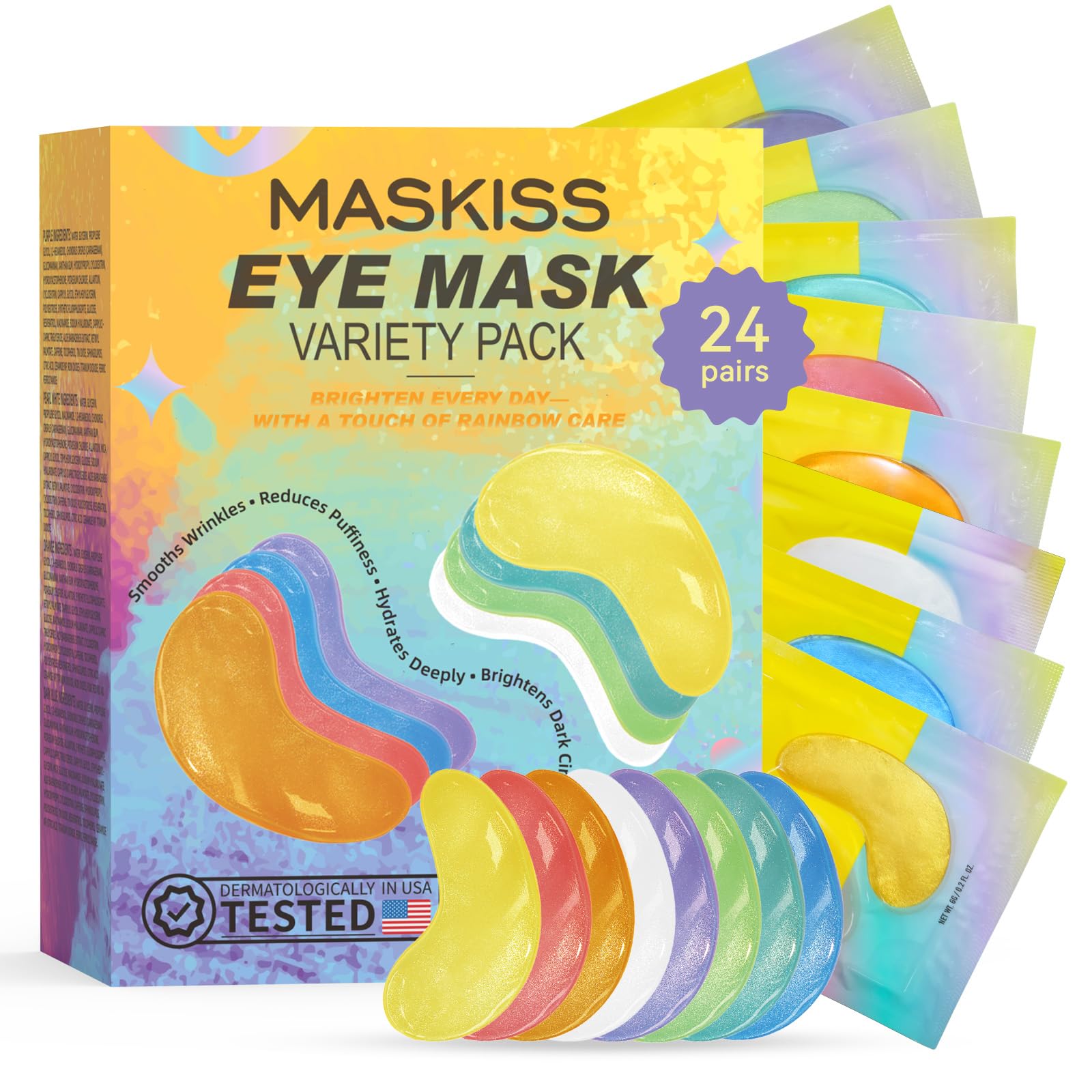 Maskiss 24k Gold Under Eye Patches (50 Pairs), eye mask, Collagen Skin Care Products, Eye Patches for Puffy Eyes, eye masks for dark circles and puffiness - Deeunta Domain