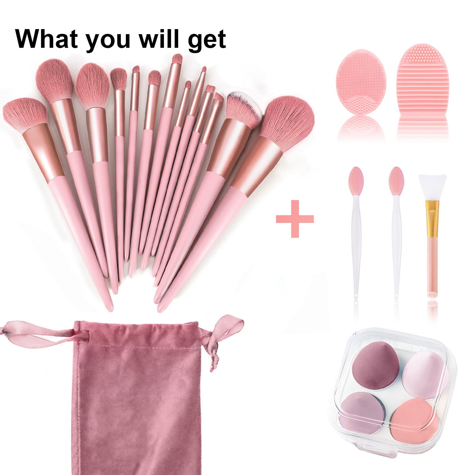 Koccido Makeup Brushes 22 Pcs Makeup Kit,Foundation Brush Eyeshadow Brush Make up Brushes Set (Pink, 22 Piece Set) - Deeunta Domain