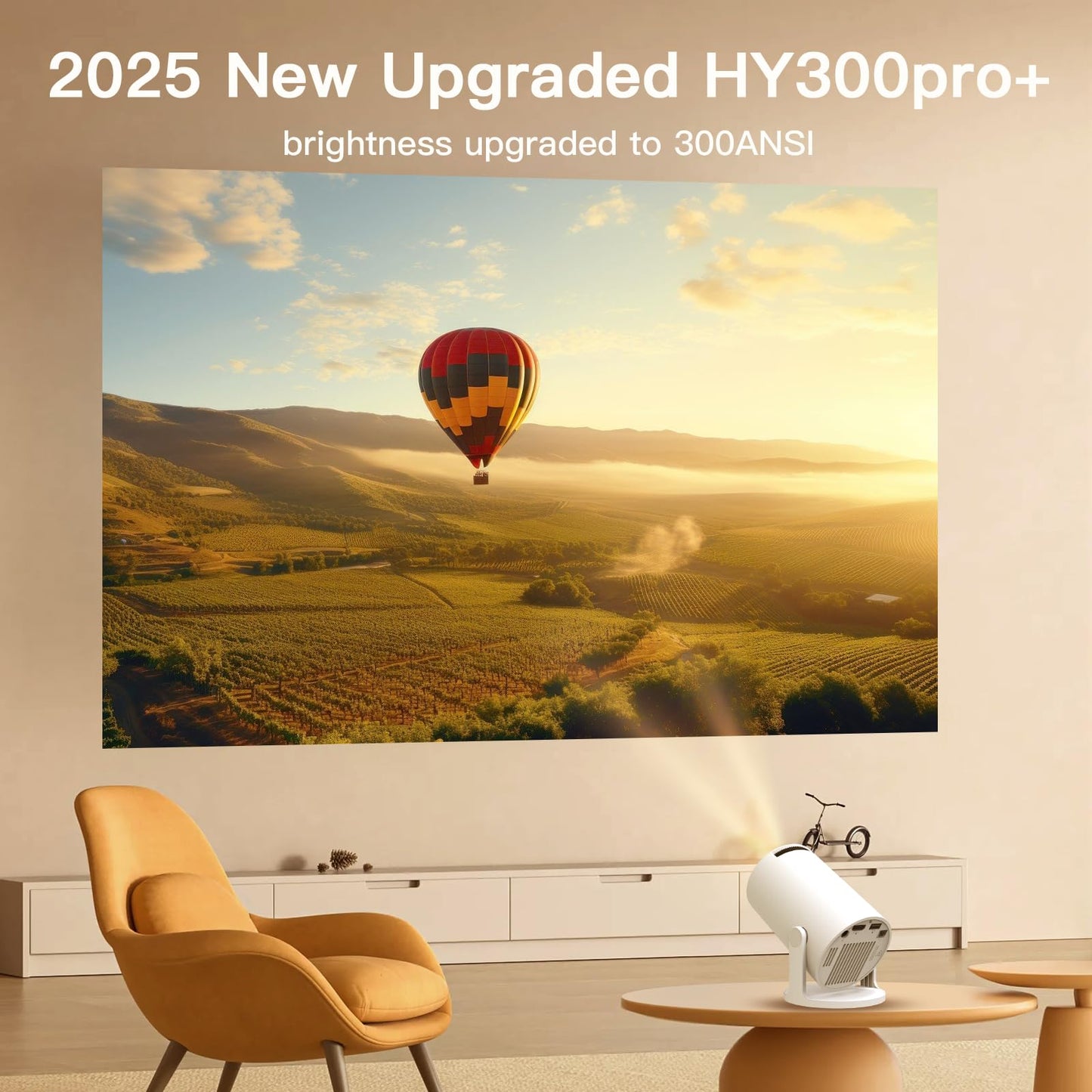 [Built-in Apps & 2026 Upgraded] Mini Projector with Wi-Fi 6 & Bluetooth 5.4, 1080P 4K Support Full HD, Auto Keystone 360° Portable Home Cinema Smart Projector for iOS/Android X1 - Deeunta Domain