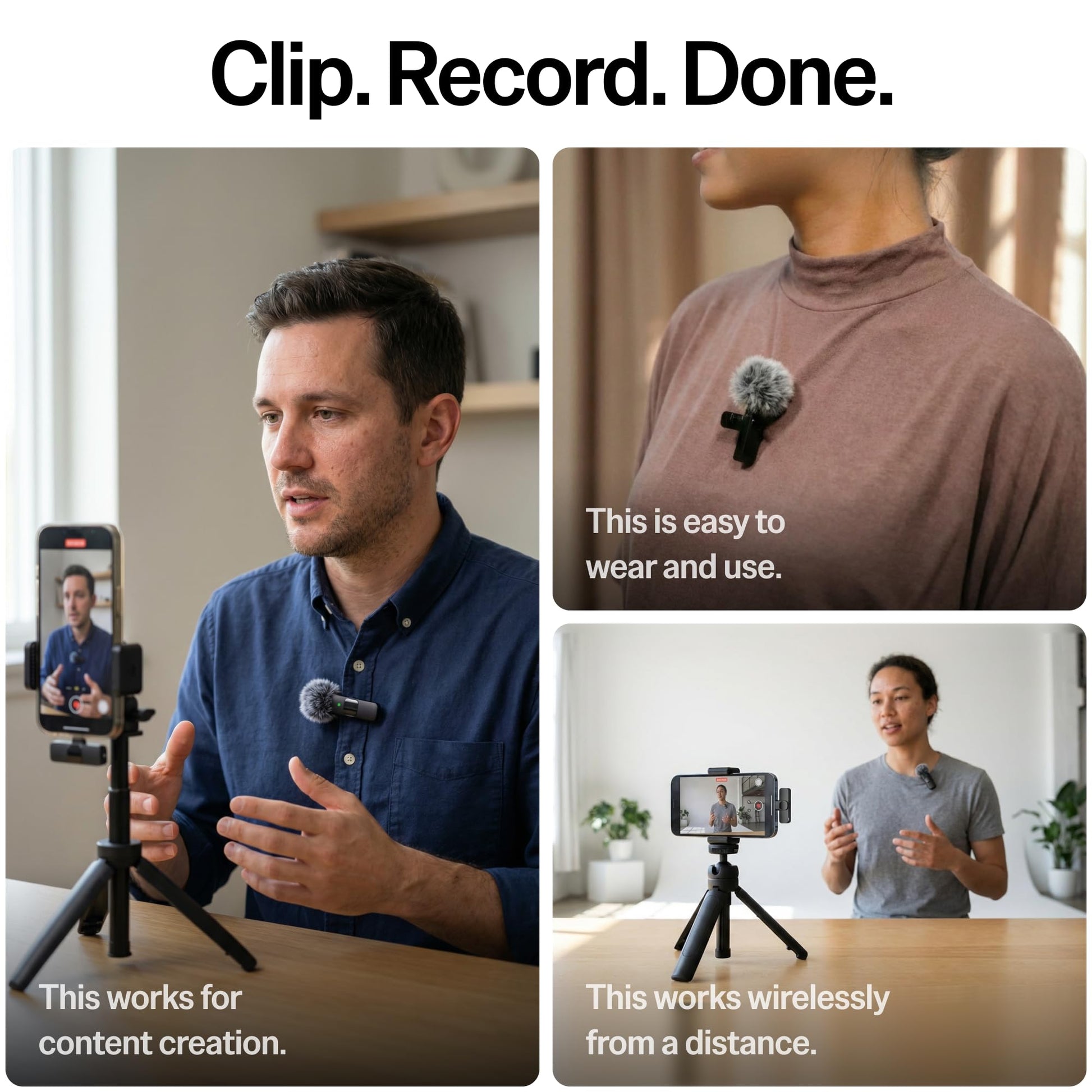 Mini Mic Pro (Latest Model - Wireless Mini Microphone for iPhone, iPad, Android - 2 Pack Lavalier Microphone for Video Recording - iPhone Mic Crystal Clear Recording with USB-C for Content Creators - Deeunta Domain