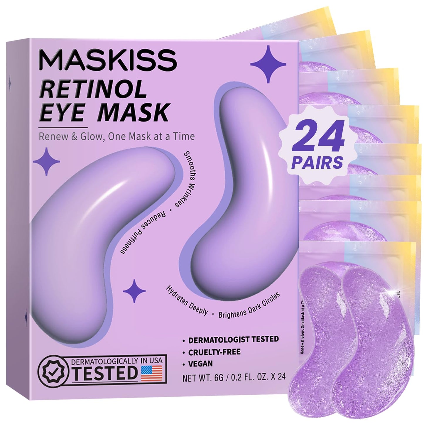 Maskiss 24k Gold Under Eye Patches (50 Pairs), eye mask, Collagen Skin Care Products, Eye Patches for Puffy Eyes, eye masks for dark circles and puffiness - Deeunta Domain