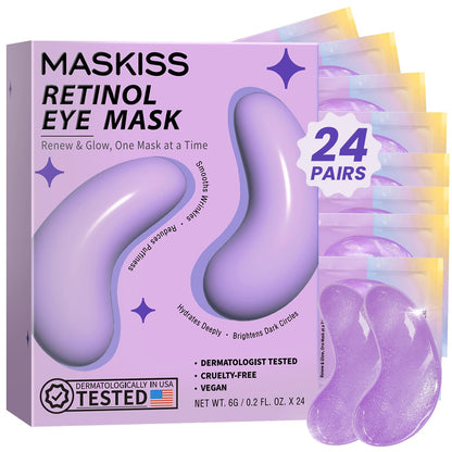 Maskiss 24k Gold Under Eye Patches (50 Pairs), eye mask, Collagen Skin Care Products, Eye Patches for Puffy Eyes, eye masks for dark circles and puffiness - Deeunta Domain