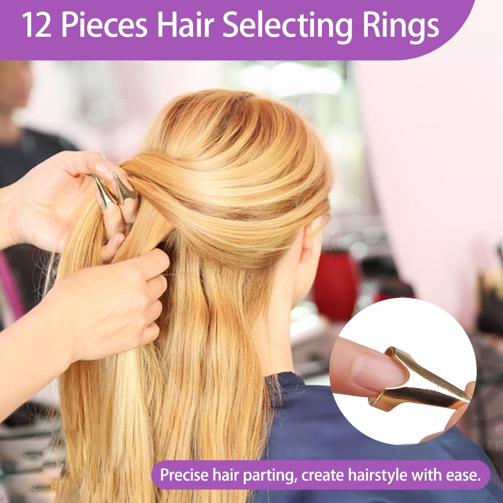 23 Pieces Hair Parting Tools Set, Magnetic Wrist Pin Holder for Braiding, Sectioning Clips, Rat Tail Combs, Hair Parting Rings - Deeunta Domain