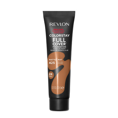Revlon ColorStay Full Cover Longwear Matte Foundation, Heat & Sweat Resistant Lightweight Face Makeup, Caramel (425), 1.0 oz - Deeunta Domain