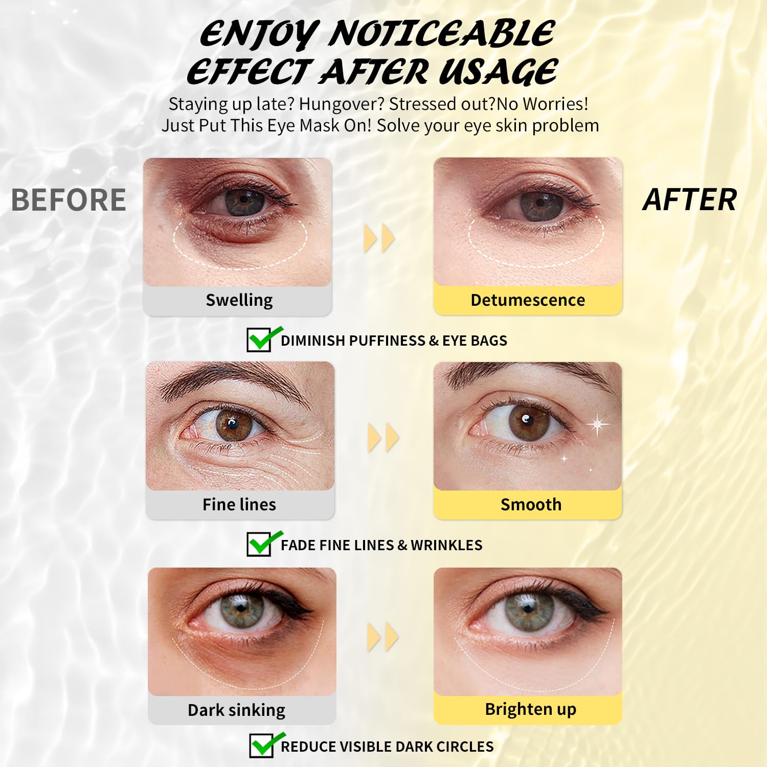 Maskiss 24k Gold Under Eye Patches (50 Pairs), eye mask, Collagen Skin Care Products, Eye Patches for Puffy Eyes, eye masks for dark circles and puffiness - Deeunta Domain
