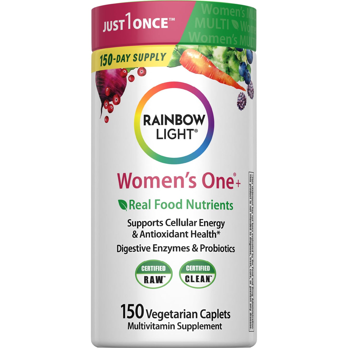 Rainbow Light Certified Womens Multivitamin, Multivitamin Supplement, 120 Caps (Pack May Vary)