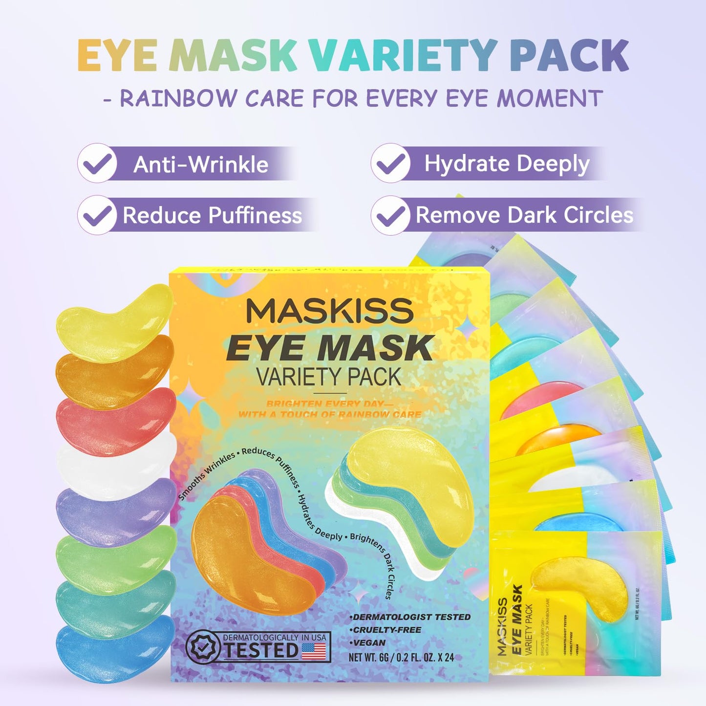 Maskiss 24k Gold Under Eye Patches (50 Pairs), eye mask, Collagen Skin Care Products, Eye Patches for Puffy Eyes, eye masks for dark circles and puffiness - Deeunta Domain