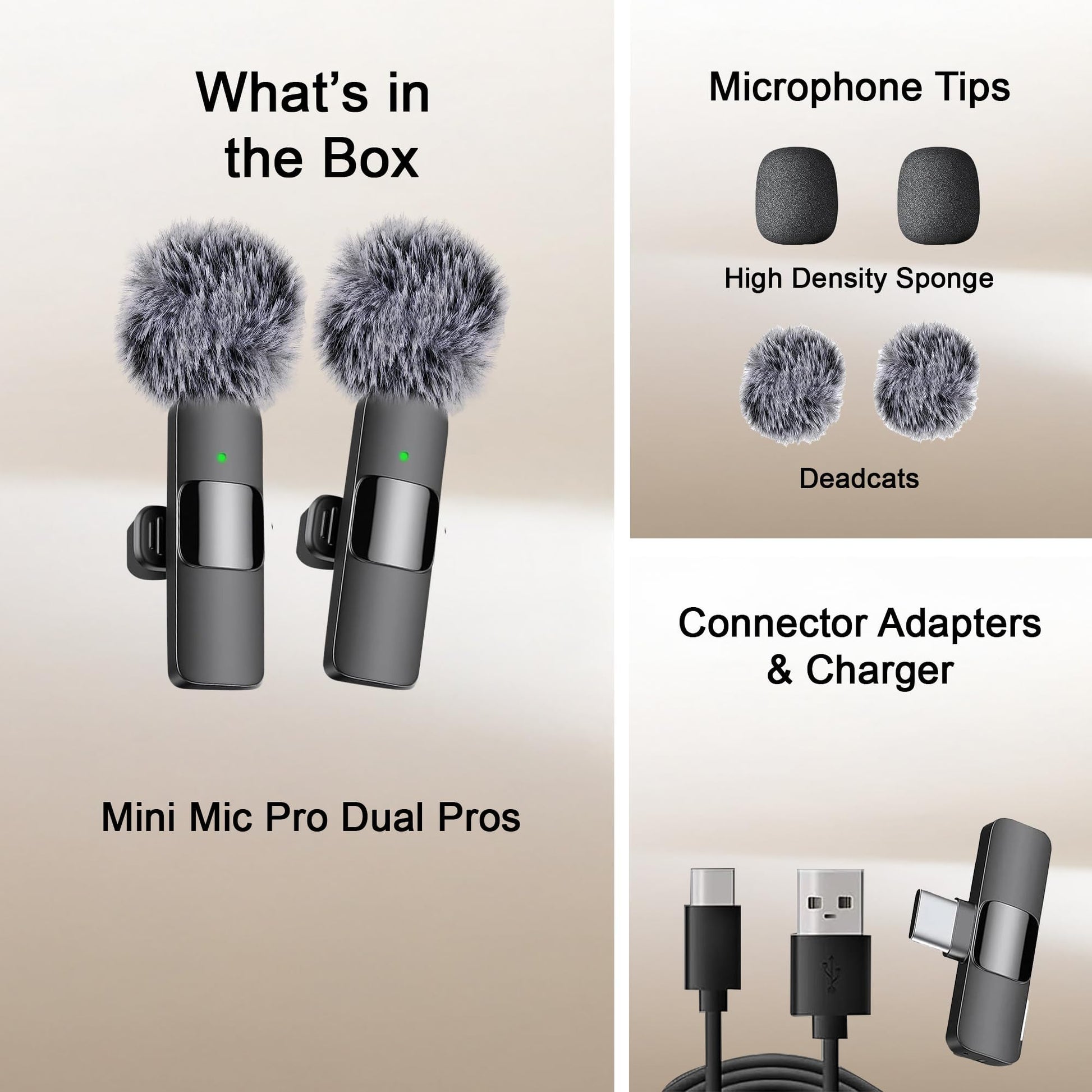 Mini Mic Pro (Latest Model - Wireless Mini Microphone for iPhone, iPad, Android - 2 Pack Lavalier Microphone for Video Recording - iPhone Mic Crystal Clear Recording with USB-C for Content Creators - Deeunta Domain