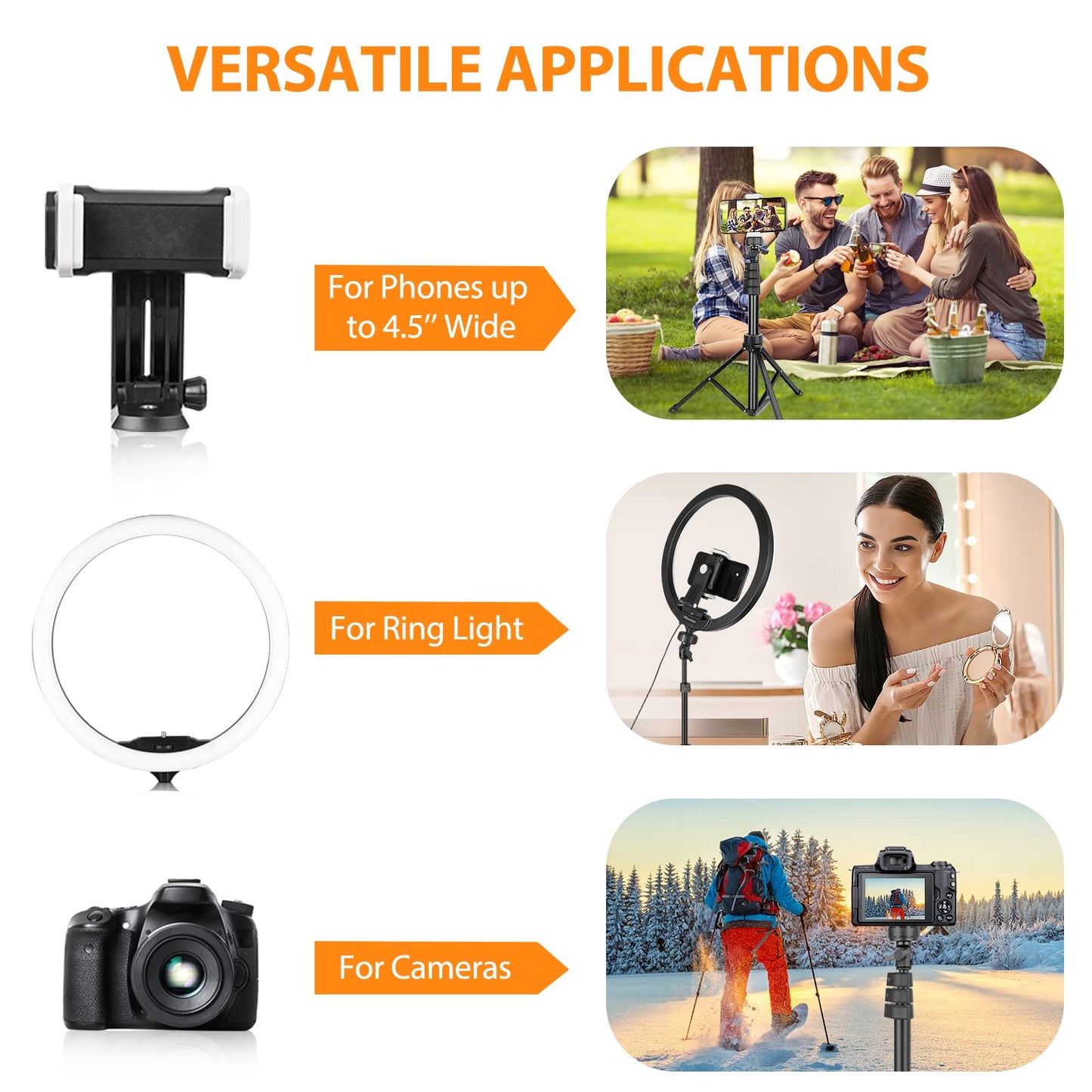 UBeesize 12'' LED RGB Ring Light with 62'' Tripod Stand, Selfie Ring Light for Video Recording, Live Streaming, TikTok & YouTube, Compatible with iPhone & Android - Deeunta Domain