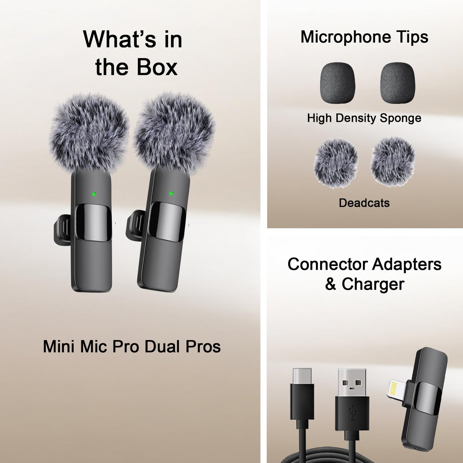 Mini Mic Pro (Latest Model - Wireless Mini Microphone for iPhone, iPad, Android - 2 Pack Lavalier Microphone for Video Recording - iPhone Mic Crystal Clear Recording with USB-C for Content Creators - Deeunta Domain