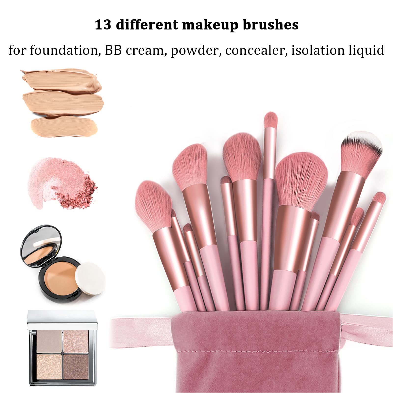 Koccido Makeup Brushes 22 Pcs Makeup Kit,Foundation Brush Eyeshadow Brush Make up Brushes Set (Pink, 22 Piece Set) - Deeunta Domain