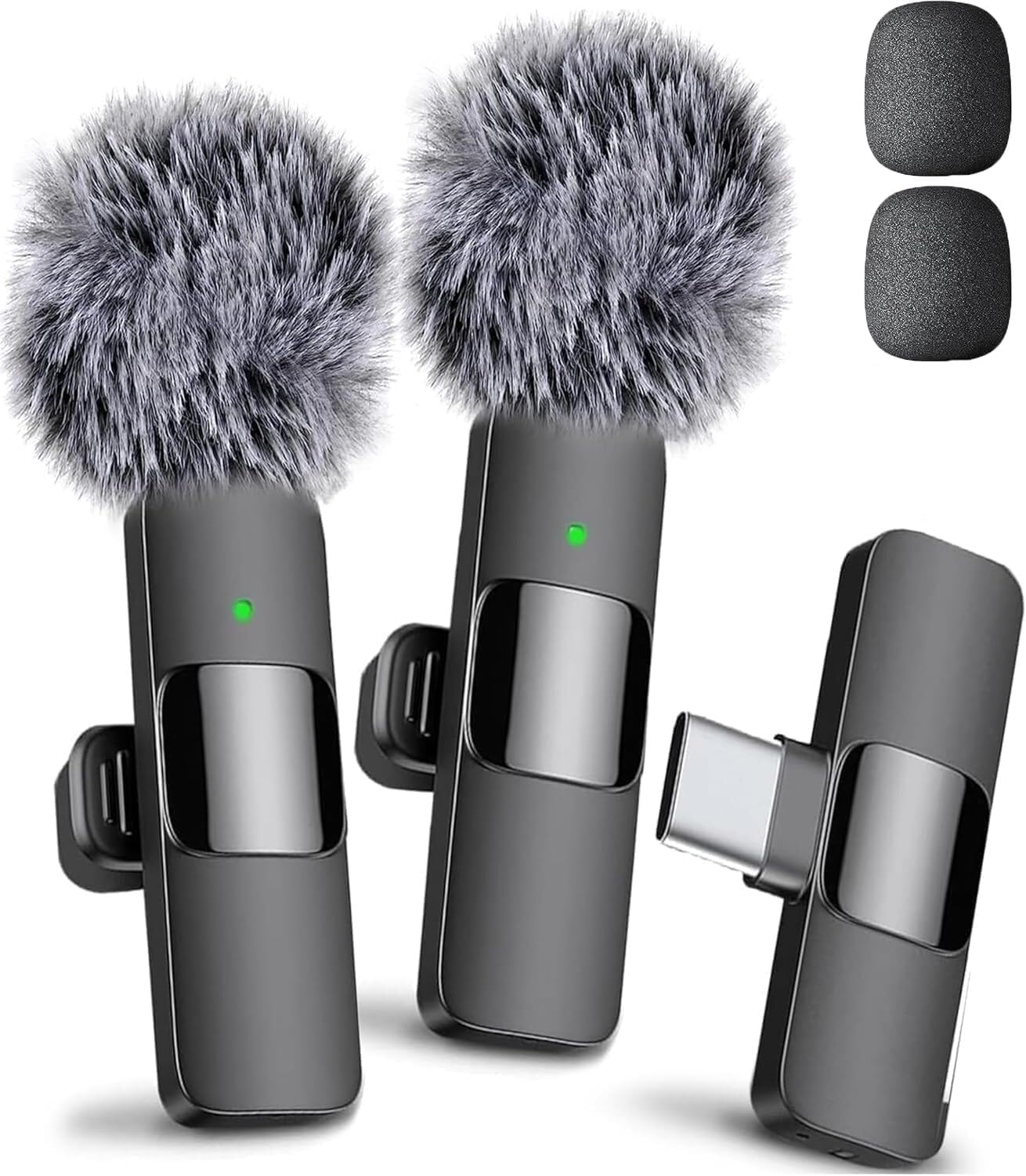 Mini Mic Pro (Latest Model - Wireless Mini Microphone for iPhone, iPad, Android - 2 Pack Lavalier Microphone for Video Recording - iPhone Mic Crystal Clear Recording with USB-C for Content Creators - Deeunta Domain