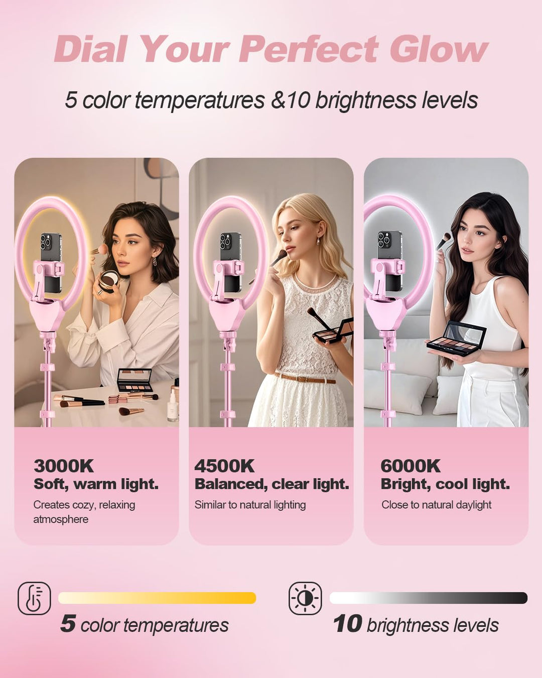 UBeesize 12'' LED RGB Ring Light with 62'' Tripod Stand, Selfie Ring Light for Video Recording, Live Streaming, TikTok & YouTube, Compatible with iPhone & Android - Deeunta Domain