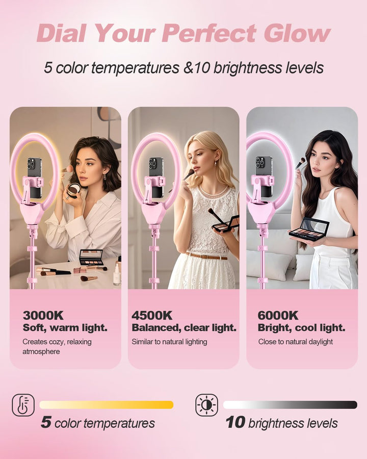 UBeesize 12'' LED RGB Ring Light with 62'' Tripod Stand, Selfie Ring Light for Video Recording, Live Streaming, TikTok & YouTube, Compatible with iPhone & Android - Deeunta Domain
