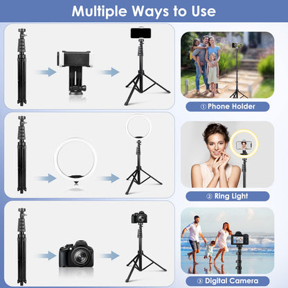 UBeesize 12'' LED RGB Ring Light with 62'' Tripod Stand, Selfie Ring Light for Video Recording, Live Streaming, TikTok & YouTube, Compatible with iPhone & Android - Deeunta Domain