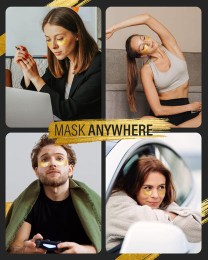 Maskiss 24k Gold Under Eye Patches (50 Pairs), eye mask, Collagen Skin Care Products, Eye Patches for Puffy Eyes, eye masks for dark circles and puffiness - Deeunta Domain
