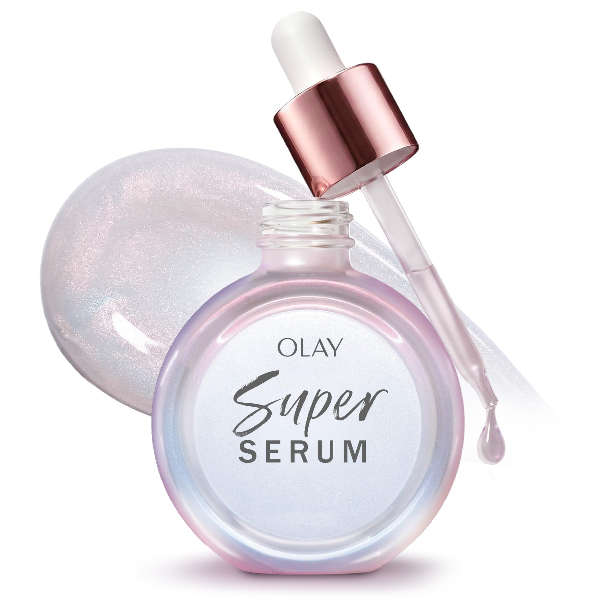 Olay Super Serum - Glow Serum for Face - Activated Niacinamide, Vitamin C & E, Collagen Peptide, AHA - 5-in-1 Benefits - Brightens, Hydrates, Smooths, Firms, Evens Tone, Proactive Anti-Aging, 1.0 Oz - Deeunta Domain