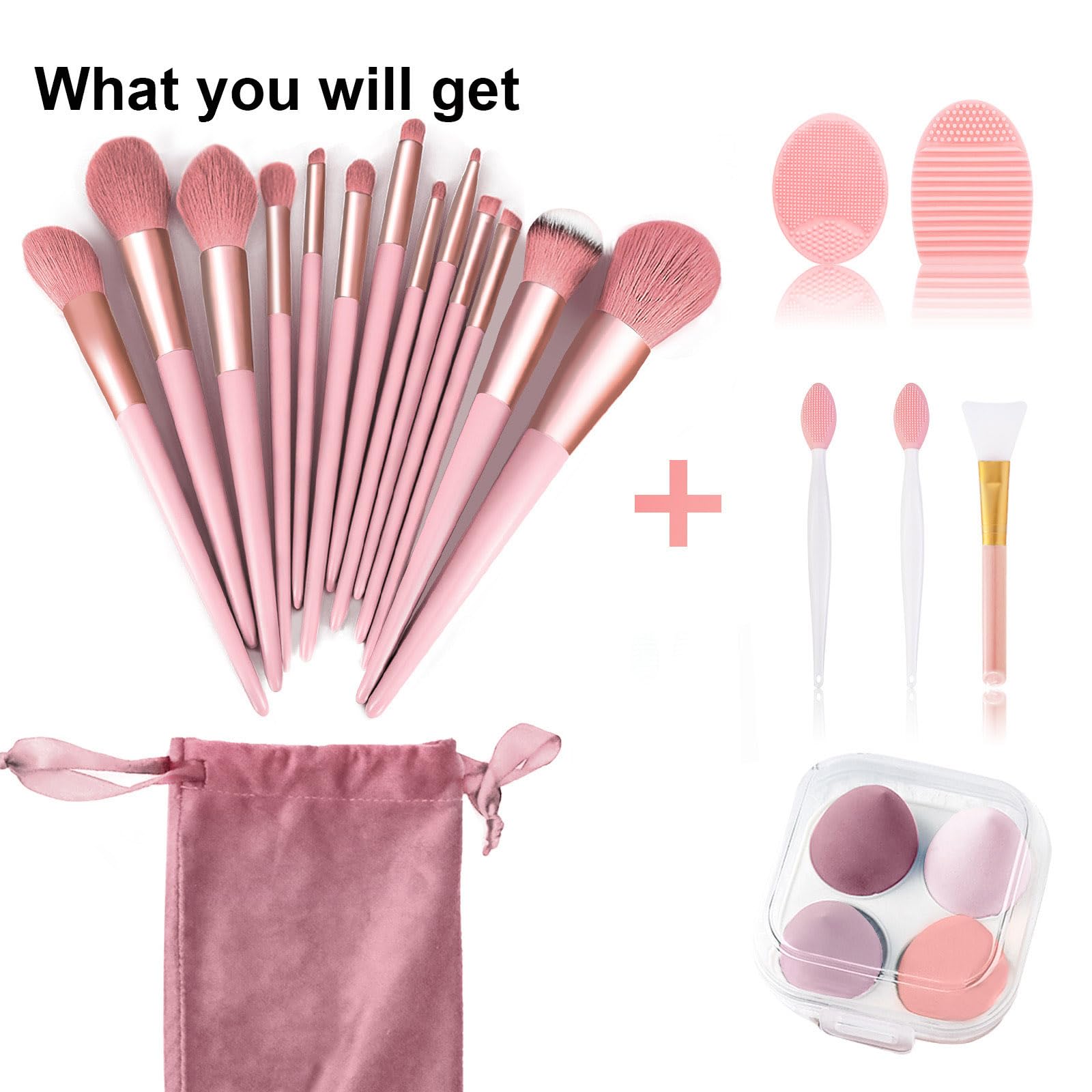 Koccido Makeup Brushes 22 Pcs Makeup Kit,Foundation Brush Eyeshadow Brush Make up Brushes Set (Pink, 22 Piece Set) - Deeunta Domain