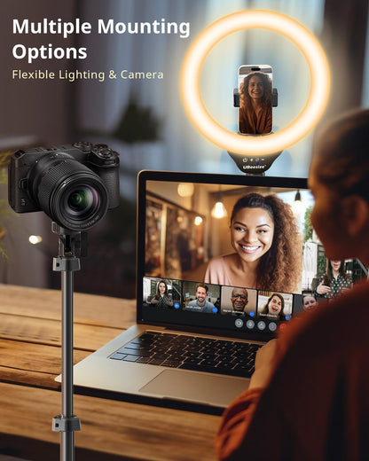 UBeesize 12'' LED RGB Ring Light with 62'' Tripod Stand, Selfie Ring Light for Video Recording, Live Streaming, TikTok & YouTube, Compatible with iPhone & Android - Deeunta Domain