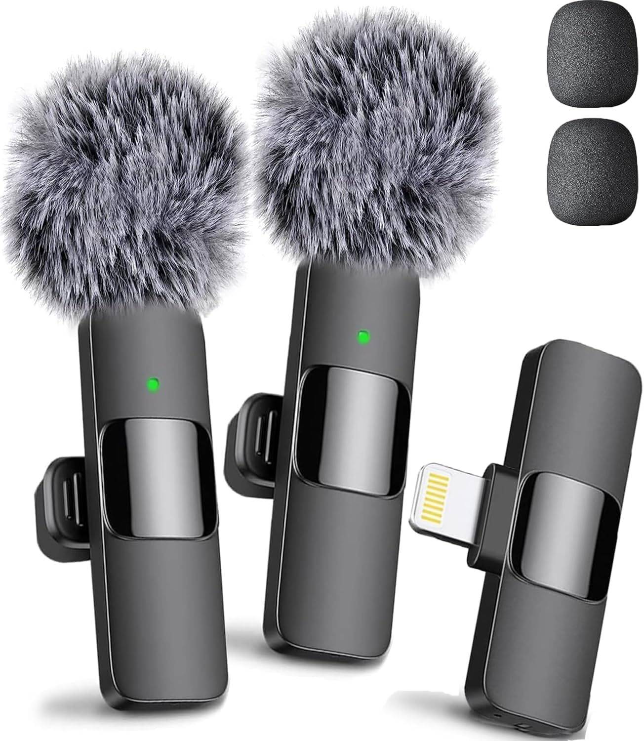 Mini Mic Pro (Latest Model - Wireless Mini Microphone for iPhone, iPad, Android - 2 Pack Lavalier Microphone for Video Recording - iPhone Mic Crystal Clear Recording with USB-C for Content Creators - Deeunta Domain