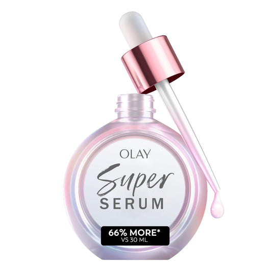 Olay Super Serum - Glow Serum for Face - Activated Niacinamide, Vitamin C & E, Collagen Peptide, AHA - 5-in-1 Benefits - Brightens, Hydrates, Smooths, Firms, Evens Tone, Proactive Anti-Aging, 1.0 Oz - Deeunta Domain