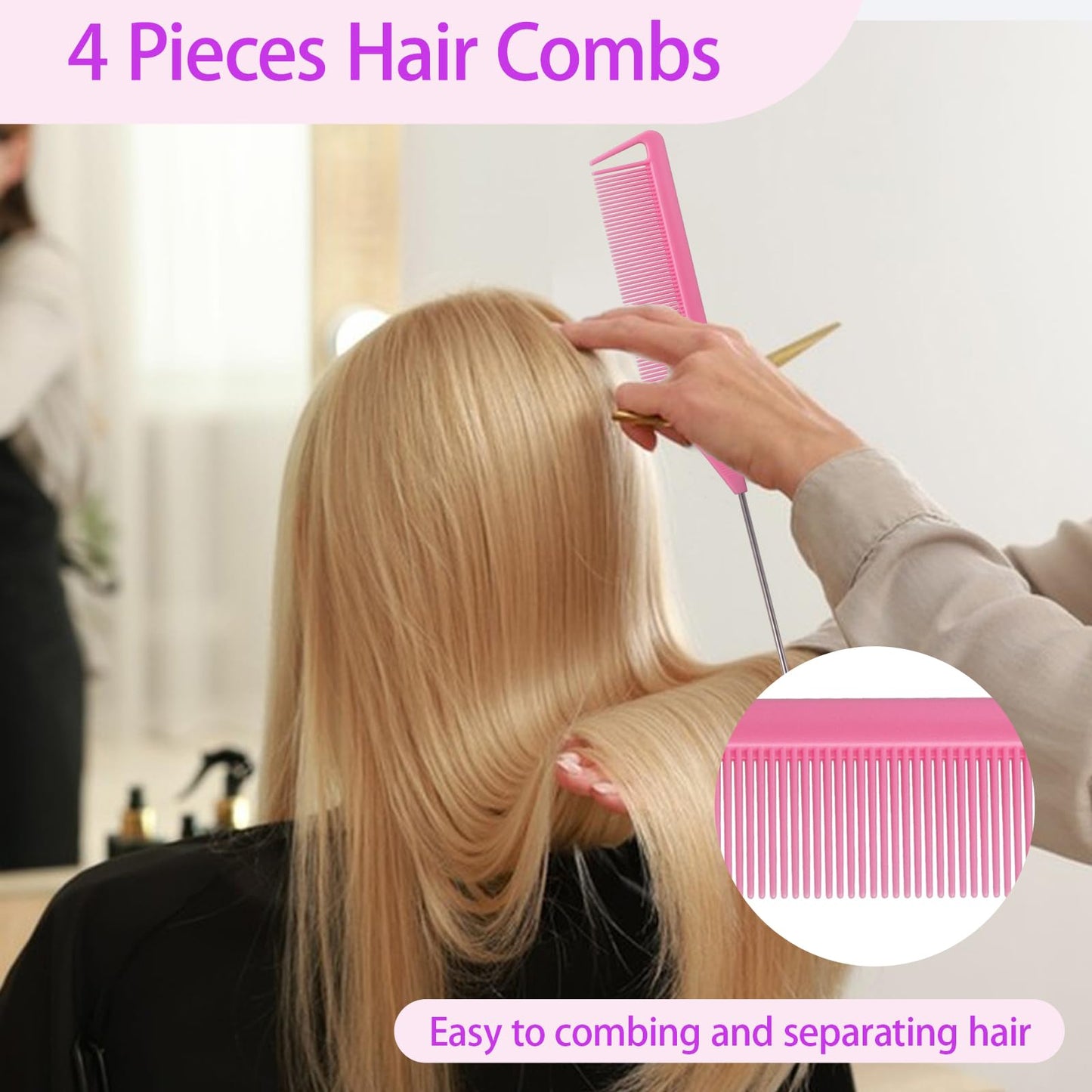 23 Pieces Hair Parting Tools Set, Magnetic Wrist Pin Holder for Braiding, Sectioning Clips, Rat Tail Combs, Hair Parting Rings - Deeunta Domain