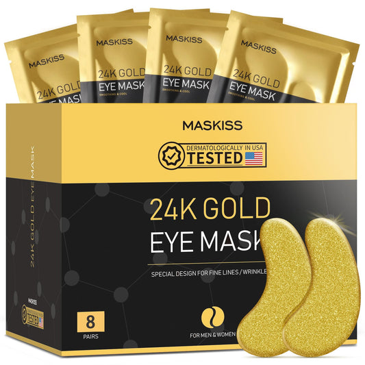 Maskiss 24k Gold Under Eye Patches (50 Pairs), eye mask, Collagen Skin Care Products, Eye Patches for Puffy Eyes, eye masks for dark circles and puffiness - Deeunta Domain