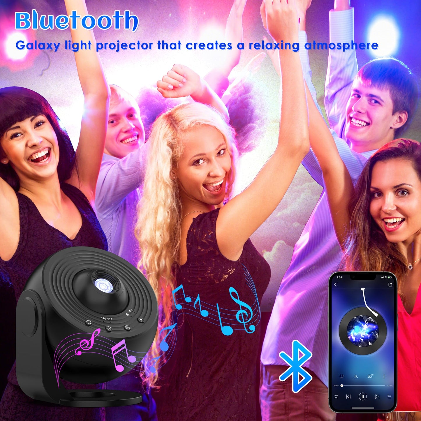 Galaxy Projector for Bedroom Pro Version, HD 12 in 1 Film Discs Star Projector Galaxy Light, Planetarium Projector with Timer, White Noise, 360 ° Rotation, Bluetooth, Remote Control - Deeunta Domain