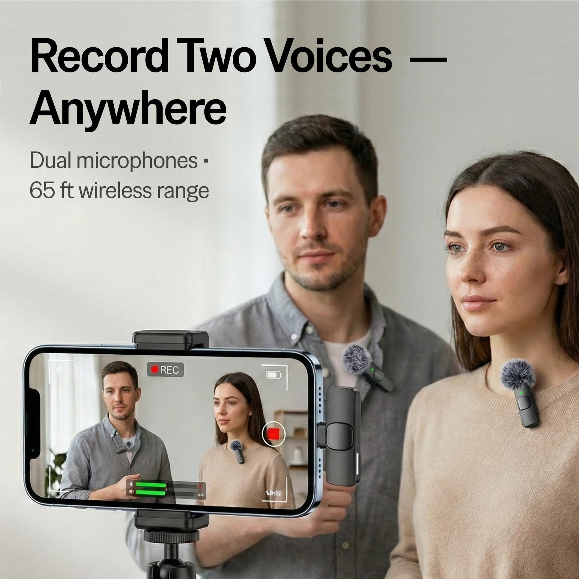 Mini Mic Pro (Latest Model - Wireless Mini Microphone for iPhone, iPad, Android - 2 Pack Lavalier Microphone for Video Recording - iPhone Mic Crystal Clear Recording with USB-C for Content Creators - Deeunta Domain