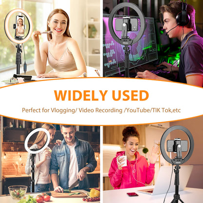 UBeesize 12'' LED RGB Ring Light with 62'' Tripod Stand, Selfie Ring Light for Video Recording, Live Streaming, TikTok & YouTube, Compatible with iPhone & Android - Deeunta Domain