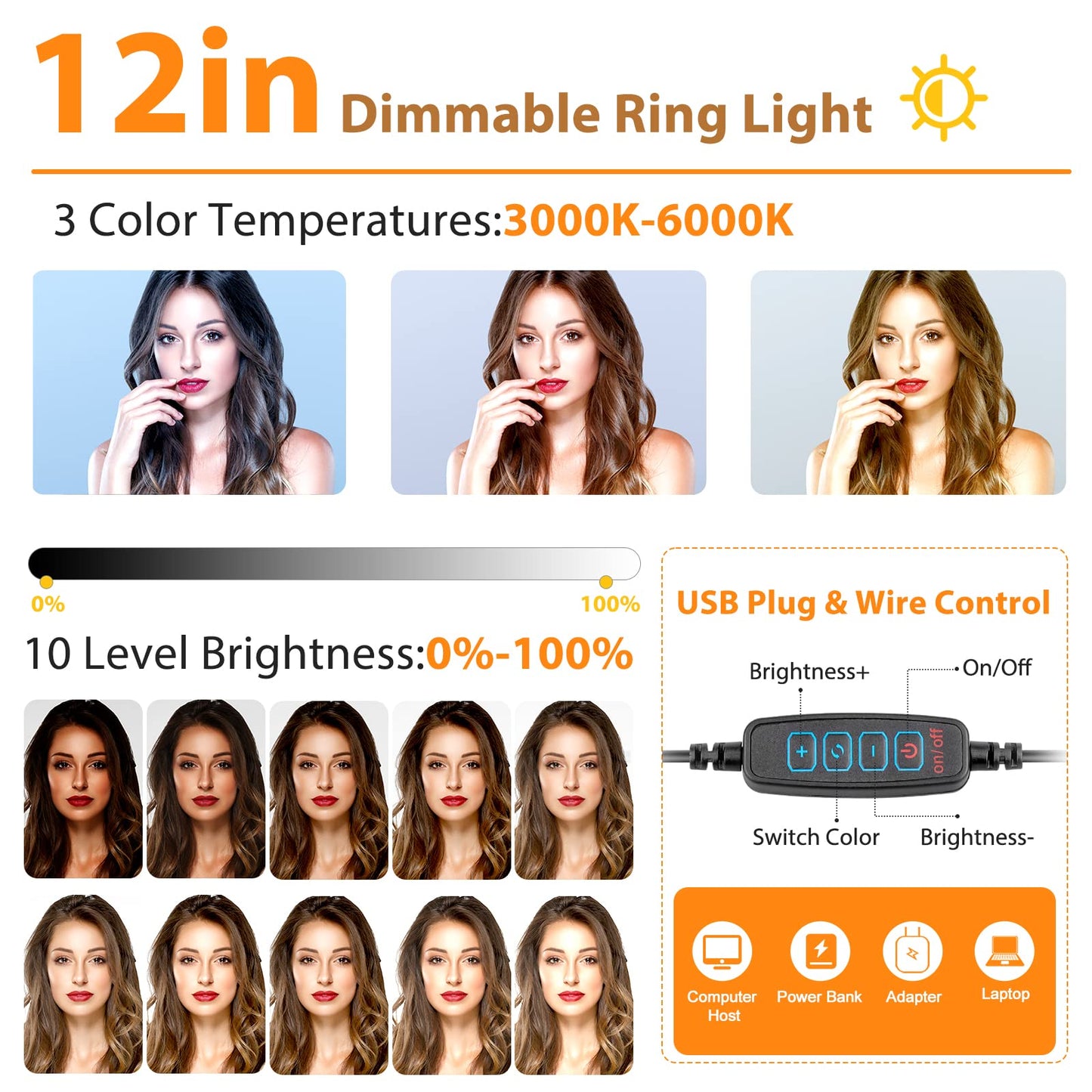 UBeesize 12'' LED RGB Ring Light with 62'' Tripod Stand, Selfie Ring Light for Video Recording, Live Streaming, TikTok & YouTube, Compatible with iPhone & Android - Deeunta Domain