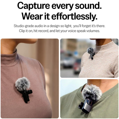 Mini Mic Pro (Latest Model - Wireless Mini Microphone for iPhone, iPad, Android - 2 Pack Lavalier Microphone for Video Recording - iPhone Mic Crystal Clear Recording with USB-C for Content Creators - Deeunta Domain
