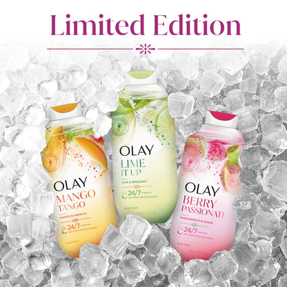 Olay Body Wash for Women, 24/7 Skin-Loving Freshness, Miami Mocktails, Plant Based Cleansers, Vitamin B3 & Antioxidant Blend, For All Skin Types, Mango Tango with Mango & Hibiscus Scent, 22 fl oz - Deeunta Domain