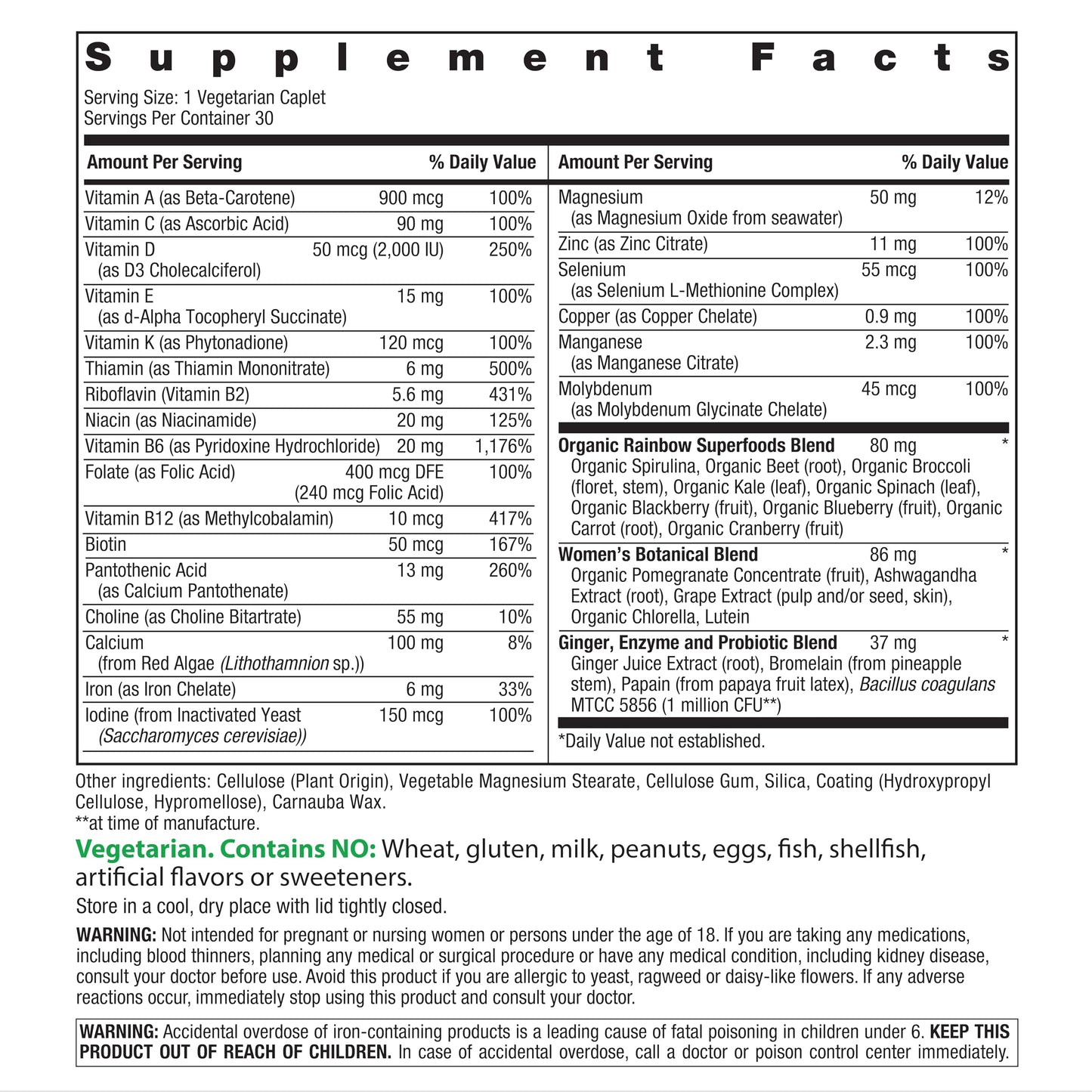 Rainbow Light Certified Womens Multivitamin, Multivitamin Supplement, 120 Caps (Pack May Vary)